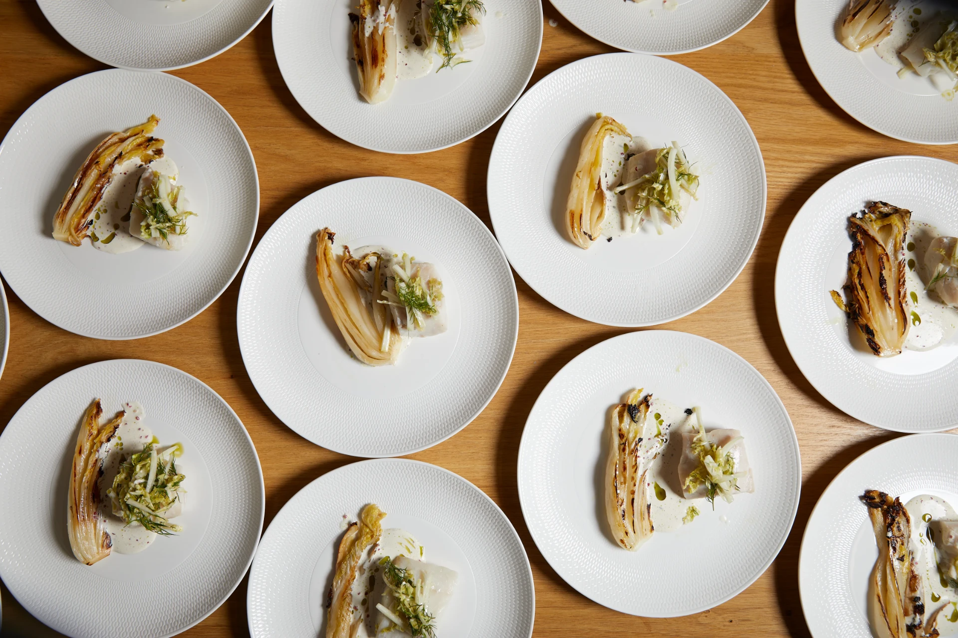 Plated fish, ready for service — Kreative Catering, Sydney event catering