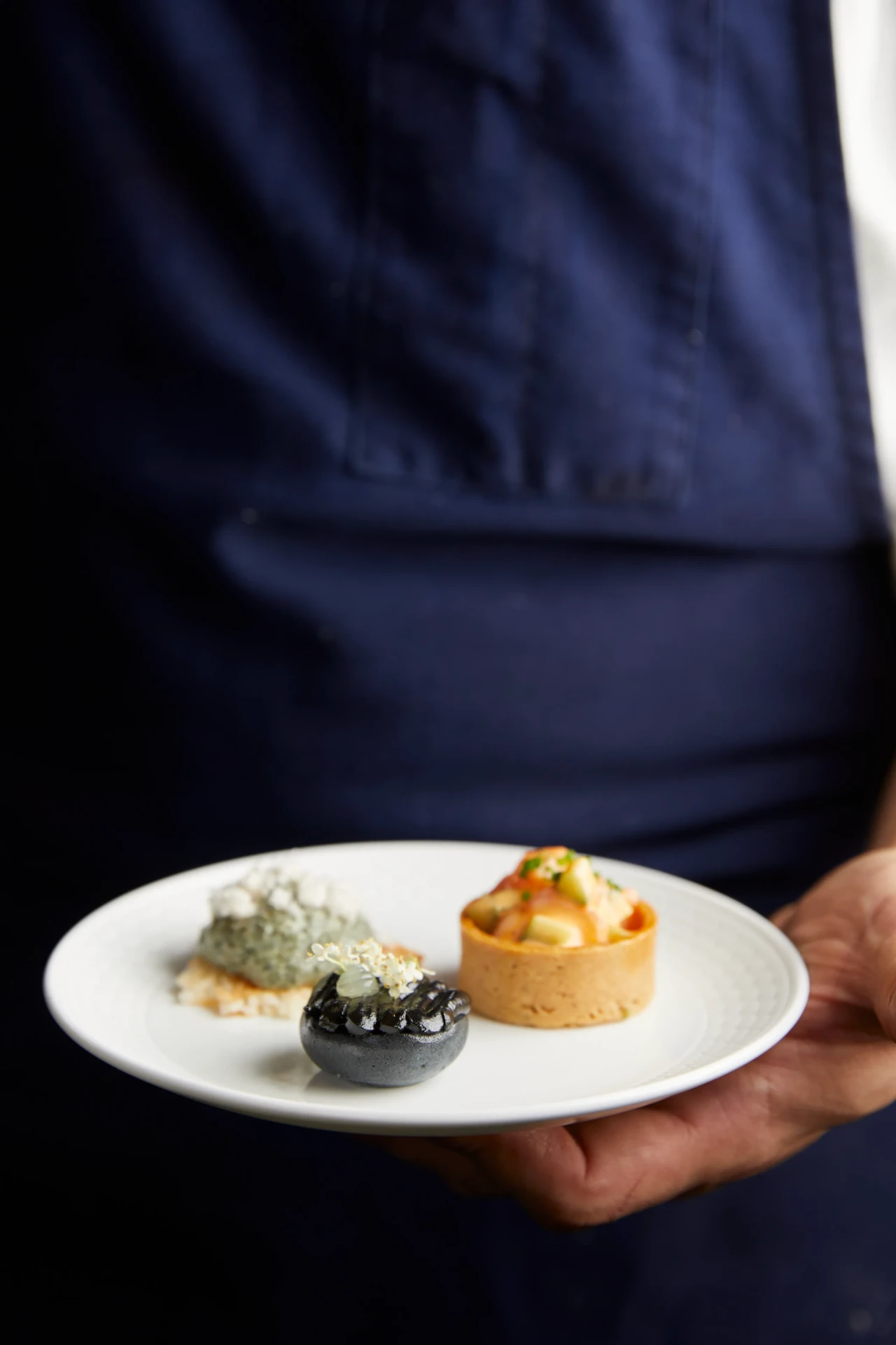 A trio of canapés, carried through — Kreative Catering, Sydney event catering