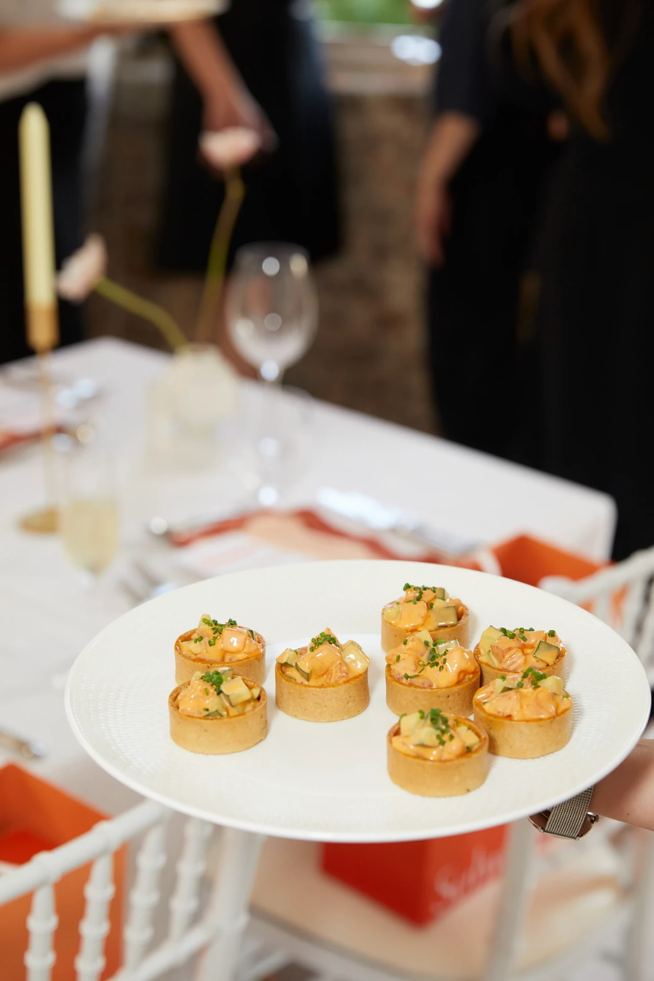 Salmon tartlets passed on the floor — Kreative Catering, Sydney event catering