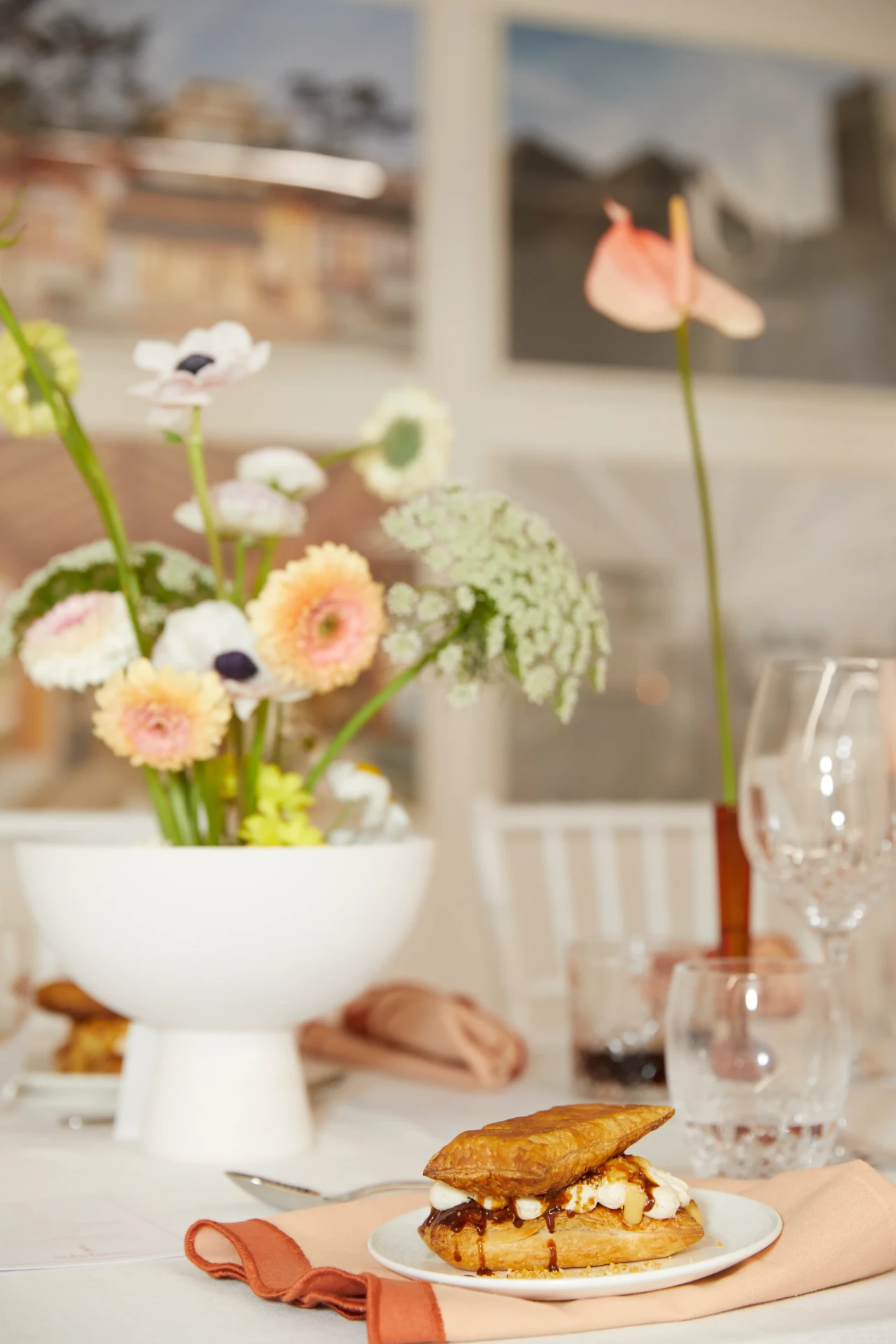 Millefeuille among the flowers and candles — Kreative Catering, Sydney event catering