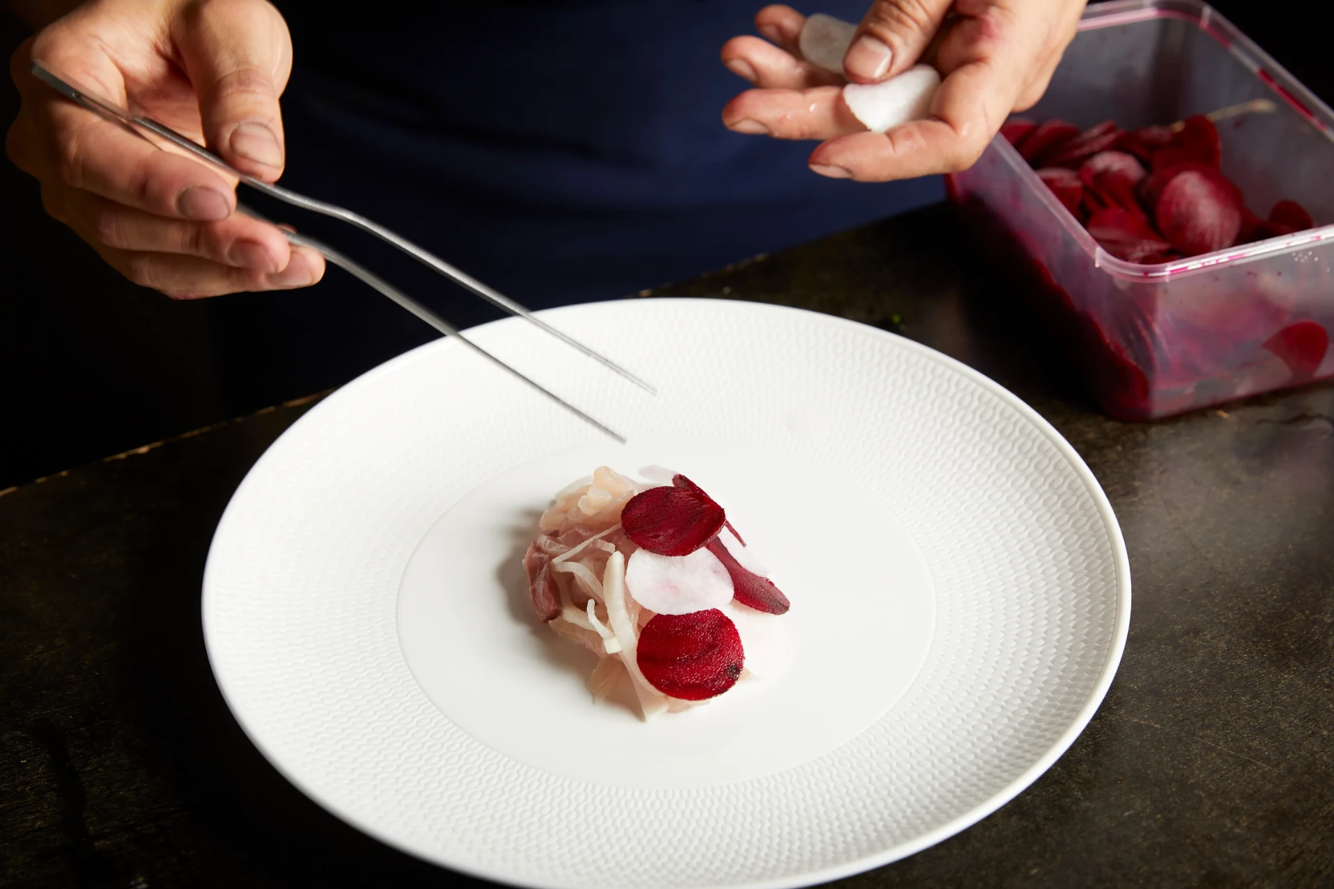 Cured kingfish with beetroot and radish — Kreative Catering, Sydney event catering